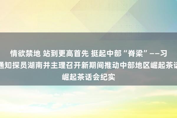 情欲禁地 站到更高首先 挺起中部“脊梁”——习近平总通知探员湖南并主理召开新期间推动中部地区崛起茶话会纪实