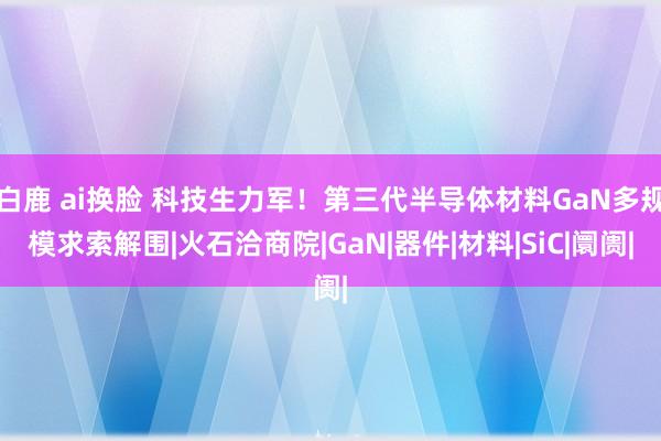 白鹿 ai换脸 科技生力军！第三代半导体材料GaN多规模求索解围|火石洽商院|GaN|器件|材料|SiC|阛阓|