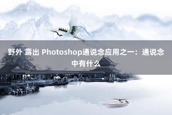 野外 露出 Photoshop通说念应用之一：通说念中有什么