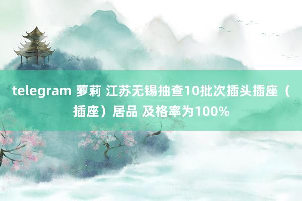 telegram 萝莉 江苏无锡抽查10批次插头插座（插座）居品 及格率为100%